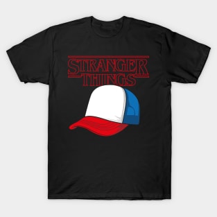 Stranger Things Dustin Red white and Blue Cap T-Shirt